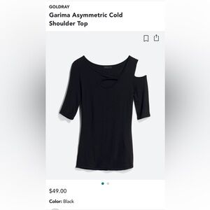 Garima black asymmetrical top by Goldray size small